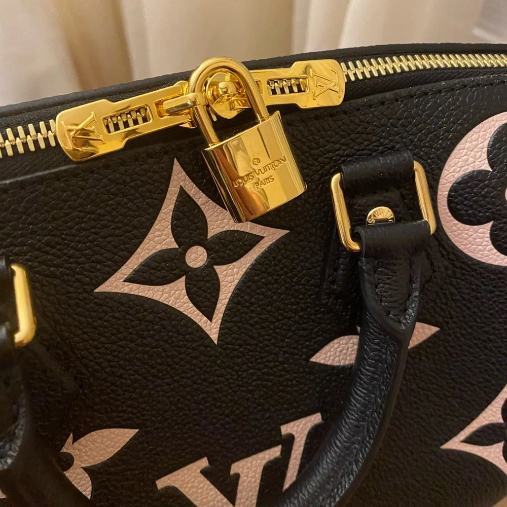 Louis Vuitton Speedy Bandouliere Leather Handbag Black/Beige - Picture 5 of 13